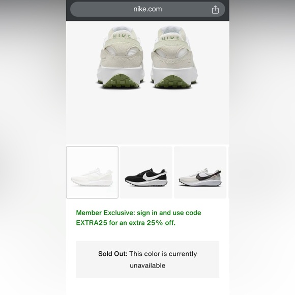 Nike Waffle Debut in White/Oil Green/Sea Glass | size 9 | Like New - Picture 9 of 9